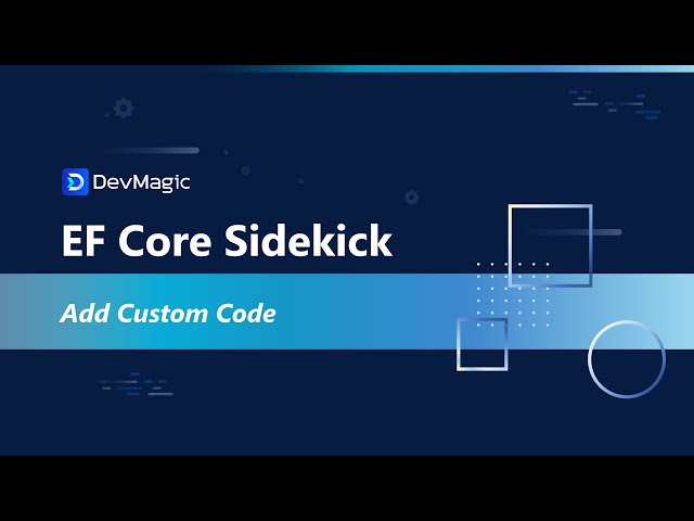 Add Custom Code | EF Core Sidekick