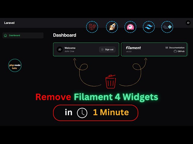 🗑️Remove Default Filament Dashboard Widgets in 1 Minute | Clean Up Filament 4 Admin Panel