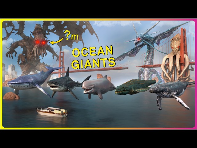Giants of the OCEAN 🐋 Real vs Movie Sea Monsters - Size Comparison 3D