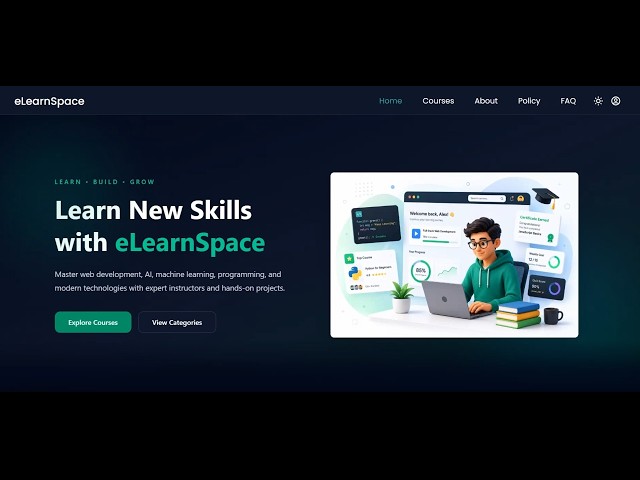 eLearnSpace  Full-Stack LMS | Next.js, TypeScript, Node.js, MongoDB, Redis & Stripe