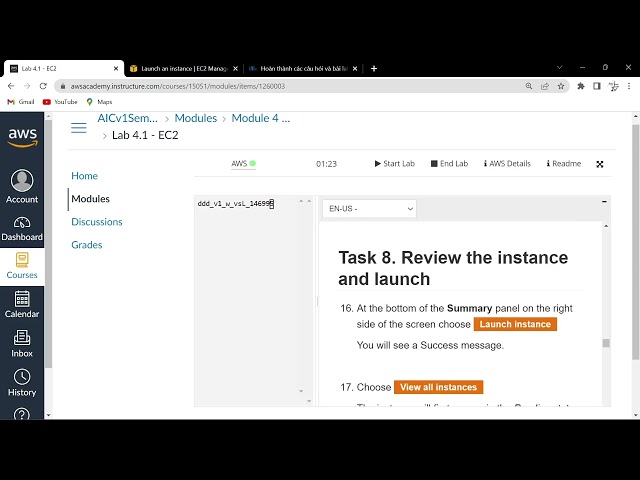 Module 4 Lab 1: Launching an EC2 Instance