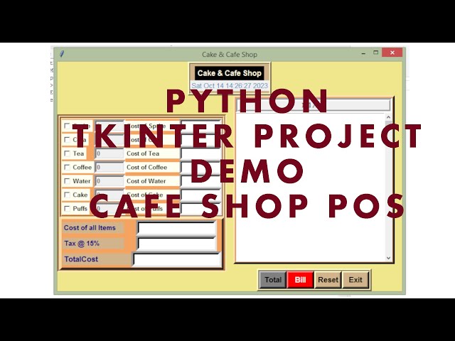 Python Tkinter project Demo - Cafe POS