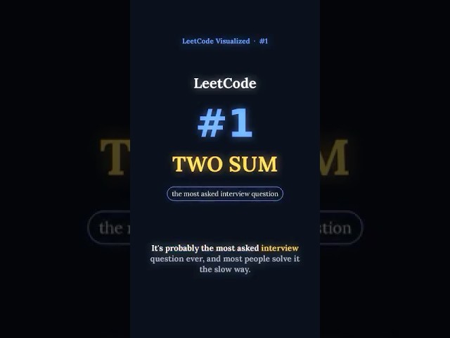 Two Sum Explained Visually | LeetCode #1 in O(n) with a Hash Map