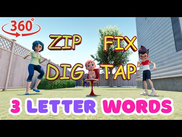 Zip, Fix, Dig & Tap! 🛠️ Fun 3-Letter Action Words for Kids!