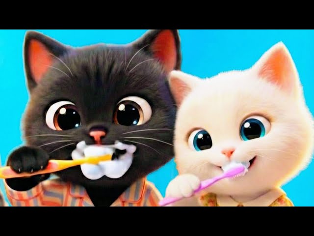 Aprende a Cepillarte los DIENTES con GATITOS 🐱 Canciones Infantiles Educativas de Gatos para Niños