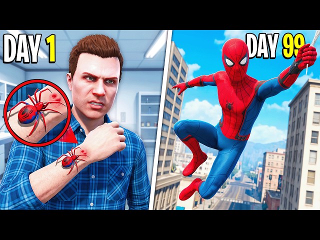 Surviving 100 Days as SPIDERMAN in GTA!