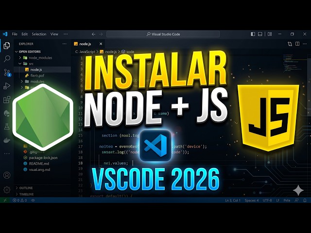 Cómo INSTALAR Node js y JavaScript en VS Code (2026)