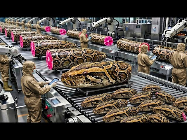 Inside the Modern Python Meat Factory: The Incredible Process You've Never Seen (Full Process)