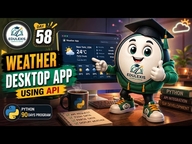 Day 58 | Weather Desktop App Using API | Python Tutorial | EDULEXIS |