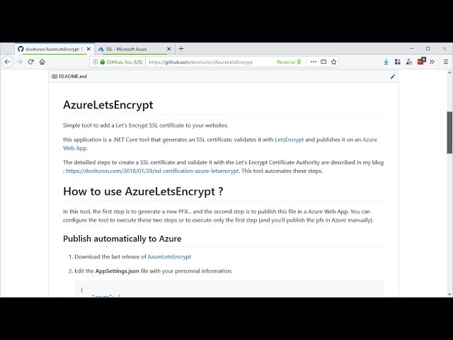 Azure LetsEncrypt