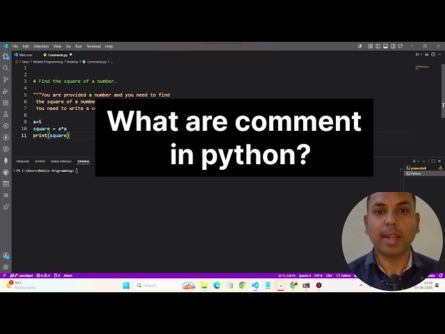 Comment in python | Python for beginners | Lecture 1