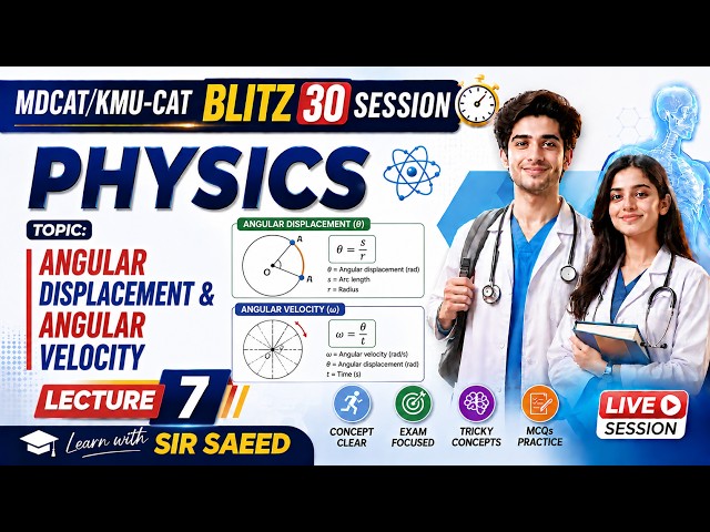 MDCAT/KMU-CAT BLITZ SESSION LECTURE 7 | ANGULAR DISPLACEMENT | ANGULAR VELOCITY