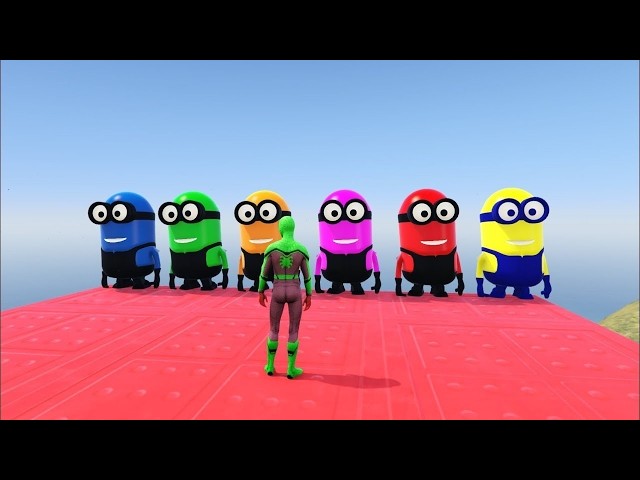 GTA 5 Red Spiderman VS Red/Green Minion! 💥 Epic Ragdolls & Fails 😂 #73