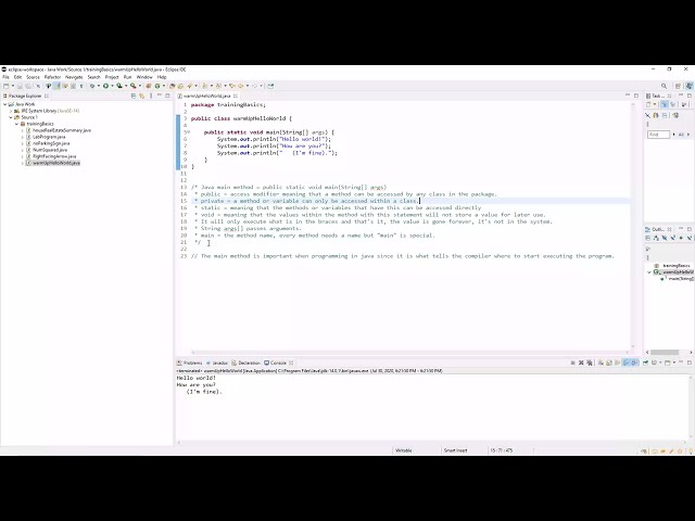 Java Lab: Warm Up Hello World