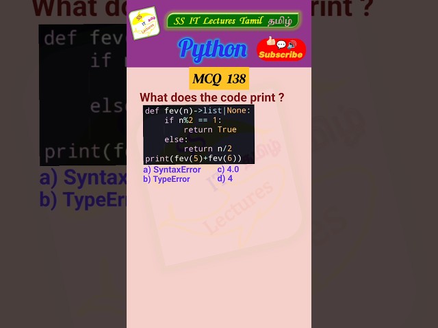 Python MCQ 138 - Function, Annotations,Test Your Skills#python#pythonprogramming#shorts#trending
