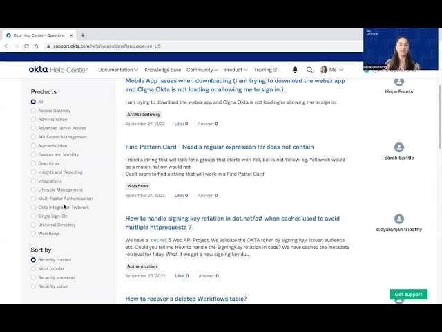 Ask a question in the Okta Community