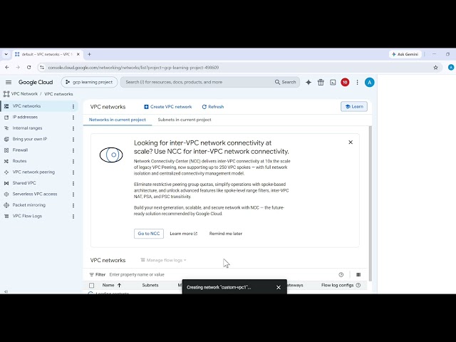 4_2 Creating Our Own Custom VPC_Google Cloud