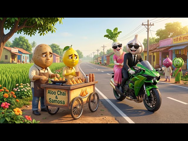 Poor Samosa Seller Aloo Betrayed by Wife, Then Became a Millionaire | Vegetable Cartoon Story
