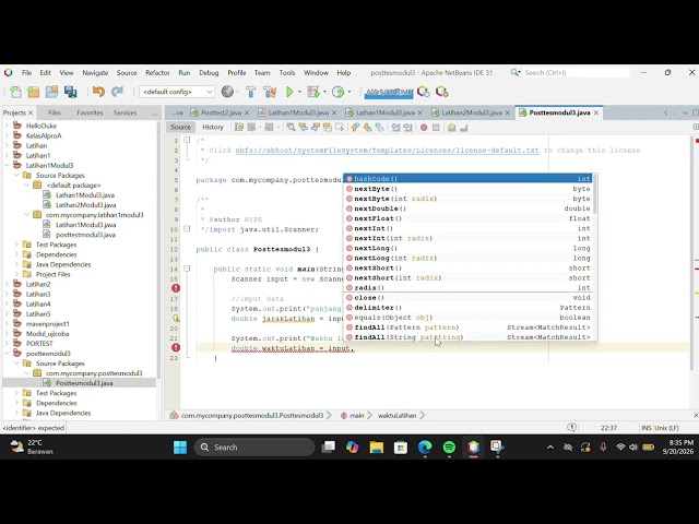 260605110034_ MUHAMMAD ARRAFLI | TUGAS MODUL 3 "Input dan Output pada Java"