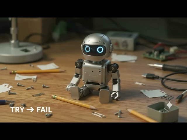 Watch this tiny little robot learn simple human skills, one tiny step at a time! 🤖💛 #CuteRobot 