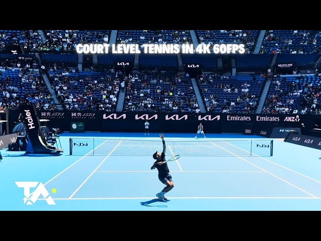 AO26: Alcaraz Vs Auger Aliassime: Court Level Serves 4K 60FPS