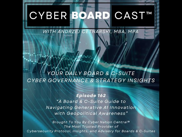 Ep162: A Board & C-Suite Guide to Navigating Generative AI Innovation with Geopolitical Awareness