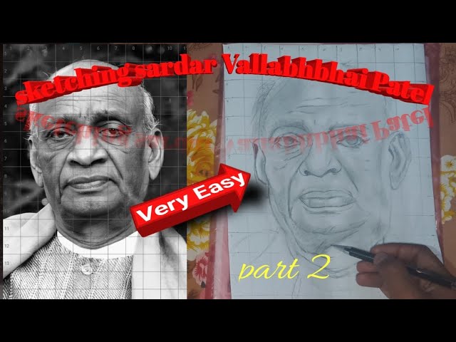 Sardar Vallabhbhai Patel Drawing: Sketching Process (Part 2/3) 🎨
