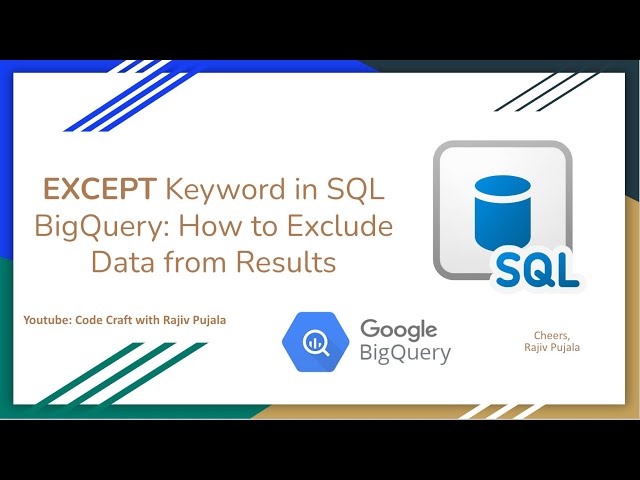 59. EXCEPT Keyword in SQL BigQuery - How to Exclude Data from Results