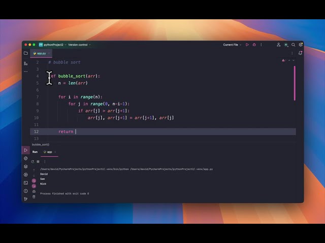 Python: Bubble Sort Sorting Algorithm