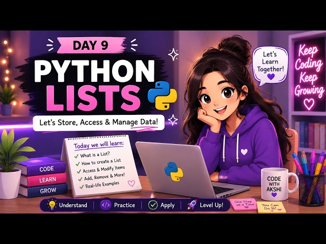Python Lists in Python | Complete Beginner Tutorial | Day 9 | Python for Beginners 2026
