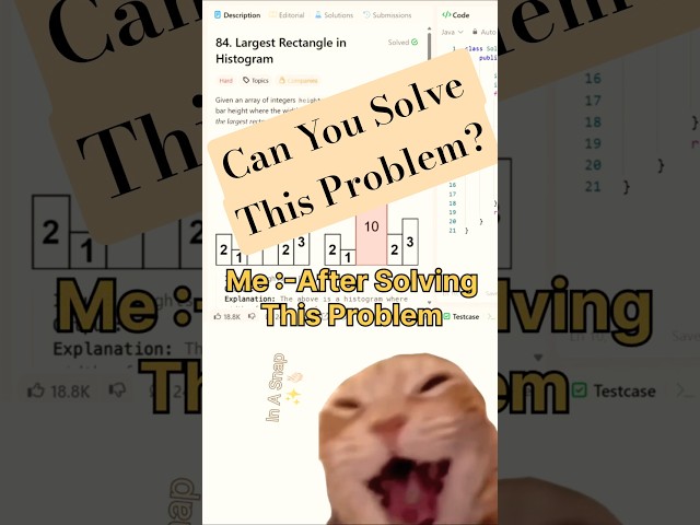 Longest Rectangle In Histogram#tricks #coding #dsa