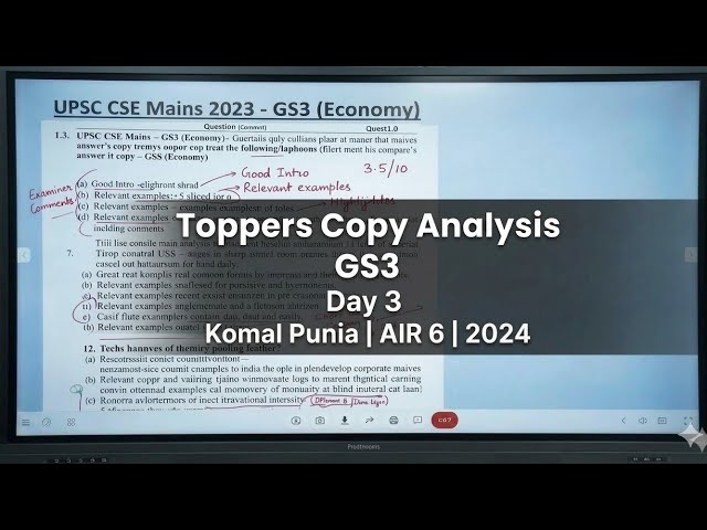 UPSC Mains Topper Copy Analysis #GS3 #DAY-3