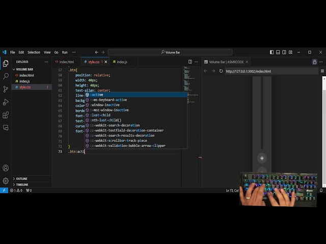 ASMR Programming - Modern Volume Bar JavaScript - No Talking