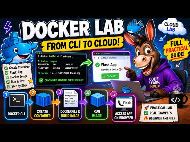 Docker Lab Tutorial | Create Flask Docker Image & Run Container Step by Step