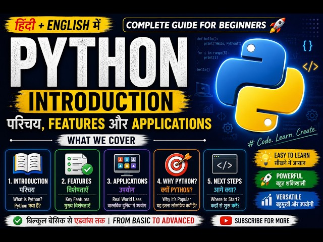 Python Tutorial for Beginners #1 | Introduction, Features & Applications