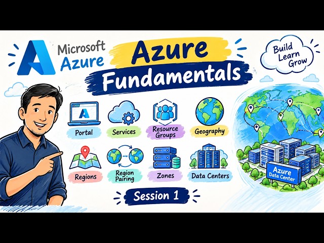 Azure Fundamentals: Portal, Services, Resource Groups, Regions, Zones & Data Centers
