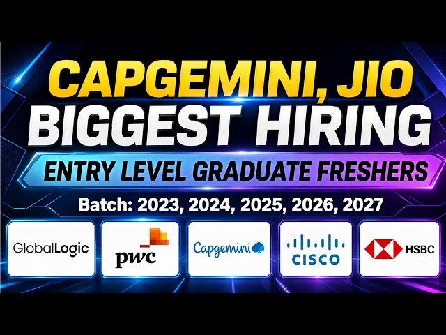 Capgemini, Jio Off Campus Hiring | PWC, Cisco, HSBC Biggest Hiring For Freshers Apply Now