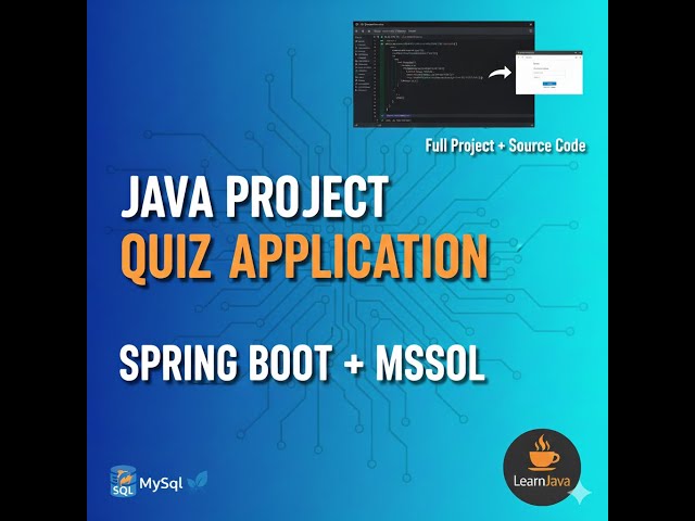 Java Project – Quiz Application | Java + Spring Boot + MySQL | Part 1