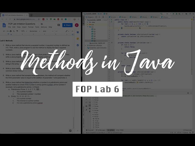 #WatchMeSolve Methods Exercises in Java | Fundamentals of Programming (FOP) | Lab 6