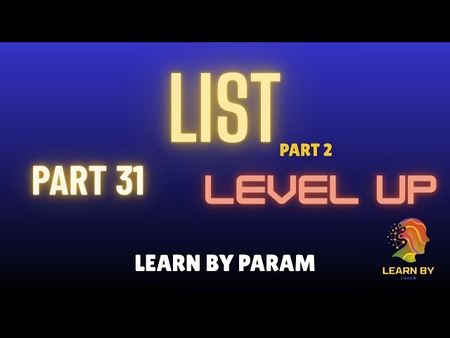 Python Lists Built-in Functions & Methods  | Python Tutorial with Examples  @LearnByparam #coding