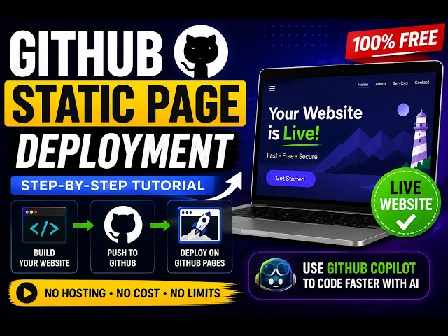 GitHub Pages Tutorial 2026 | Deploy Static Website FREE with GitHub Copilot | Step-by-Step Guide