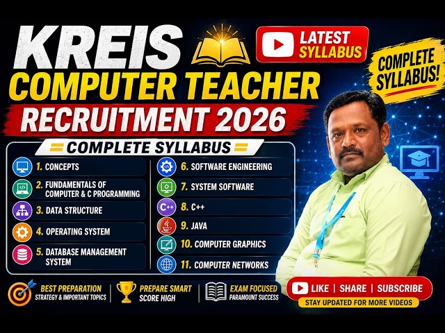 KREIS Computer Teacher Recruitment 2026 Complete Syllabus | Exam Pattern | Important Topics