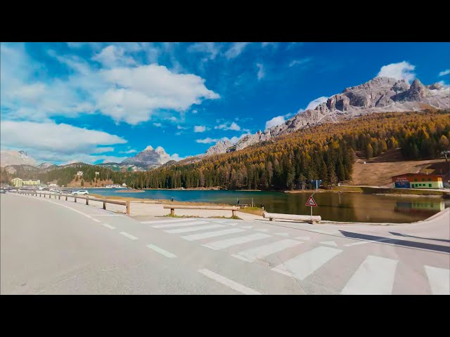 Cortina to Misurina fall colors road trip - Dolomites in 8K 50p VR 360° HLG - HDR