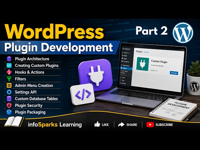 WordPress Plugin Development Tutorial Part 2 | Admin Menu, Settings API, Database | Hindi