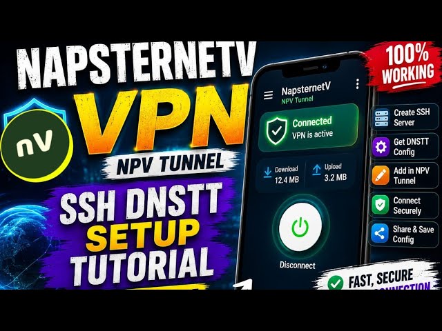 NapsternetV VPN SSH DNSTT Setup 🔥 | NPV Tunnel Full Configuration Tutorial