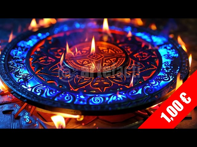 Arcane Rune Compass with Candle | HD Mystic Stock Footage