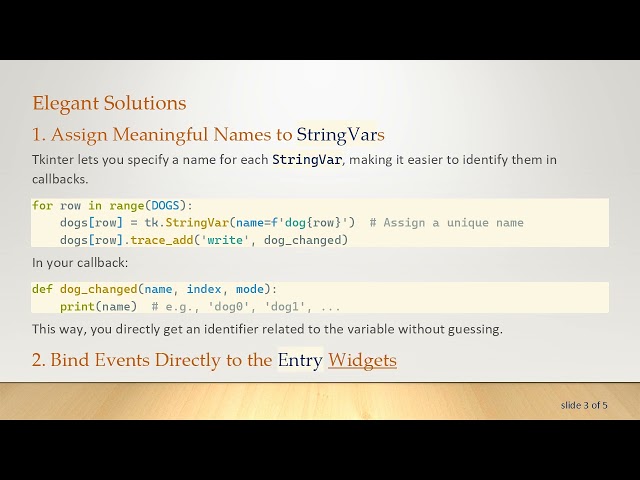 How to Identify Which StringVar Changed in Tkinter Entries