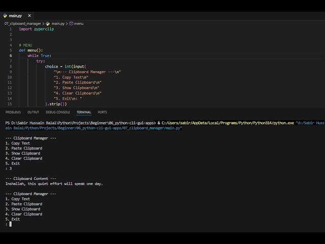 Clipboard Manager | CLI, GUI & Small Apps (Project 7)