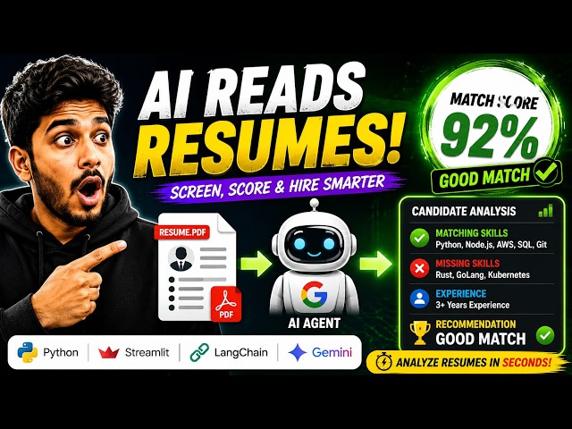 Build an AI Resume Screening Agent with LangChain, Streamlit, and Google's Gemini API.