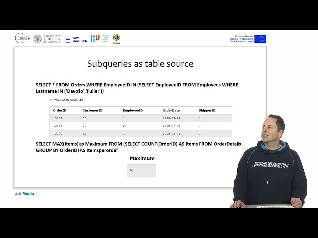 Subqueries and nested SELECTs | 19/25 | UPV
